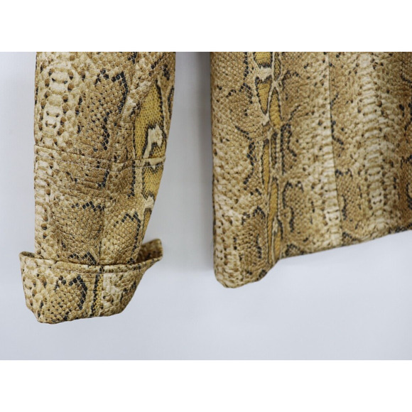 Juliana Collezione Sz 10 Jacket Python Snake Print Zip Front High Collar Lined - Picture 9 of 10